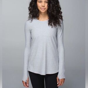 NWT Lululemon Tuck and Flow Heathered Gray Black Long Sleeve Top 6